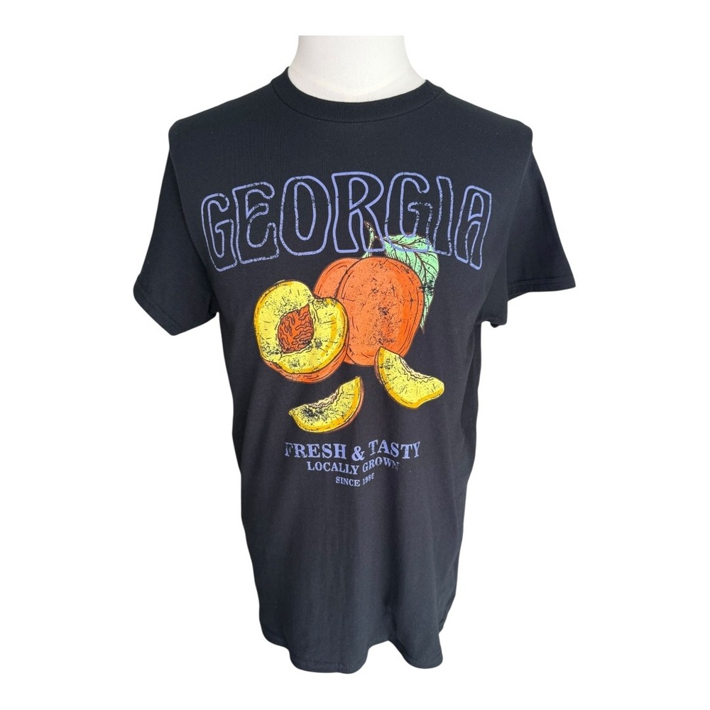Georgia Peach T-Shirt Goodie Two‎ Sleeves Fresh & Tasty Graphic Print Top Medium